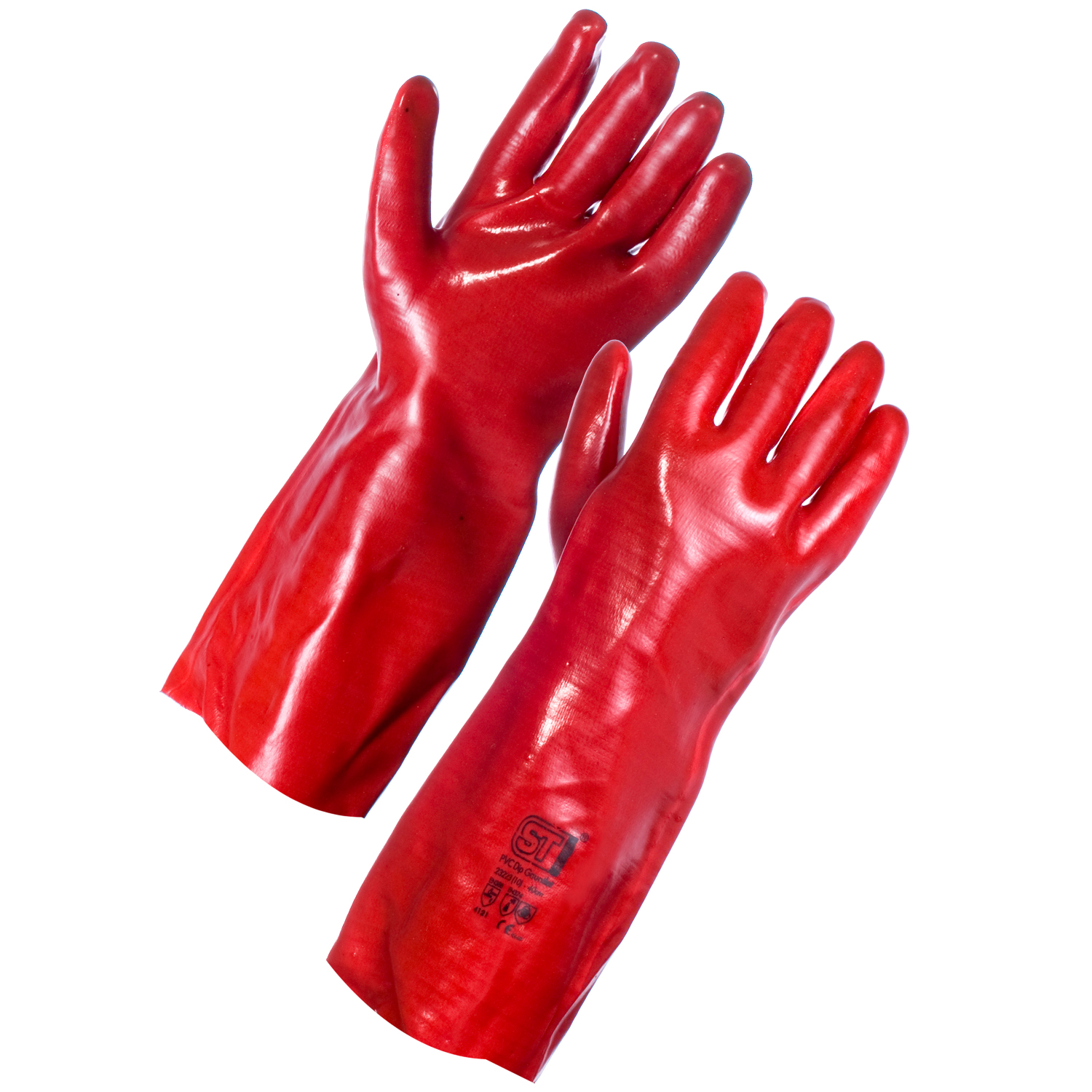 Red PVC S/Dip Gauntlet 40cm - 5x12