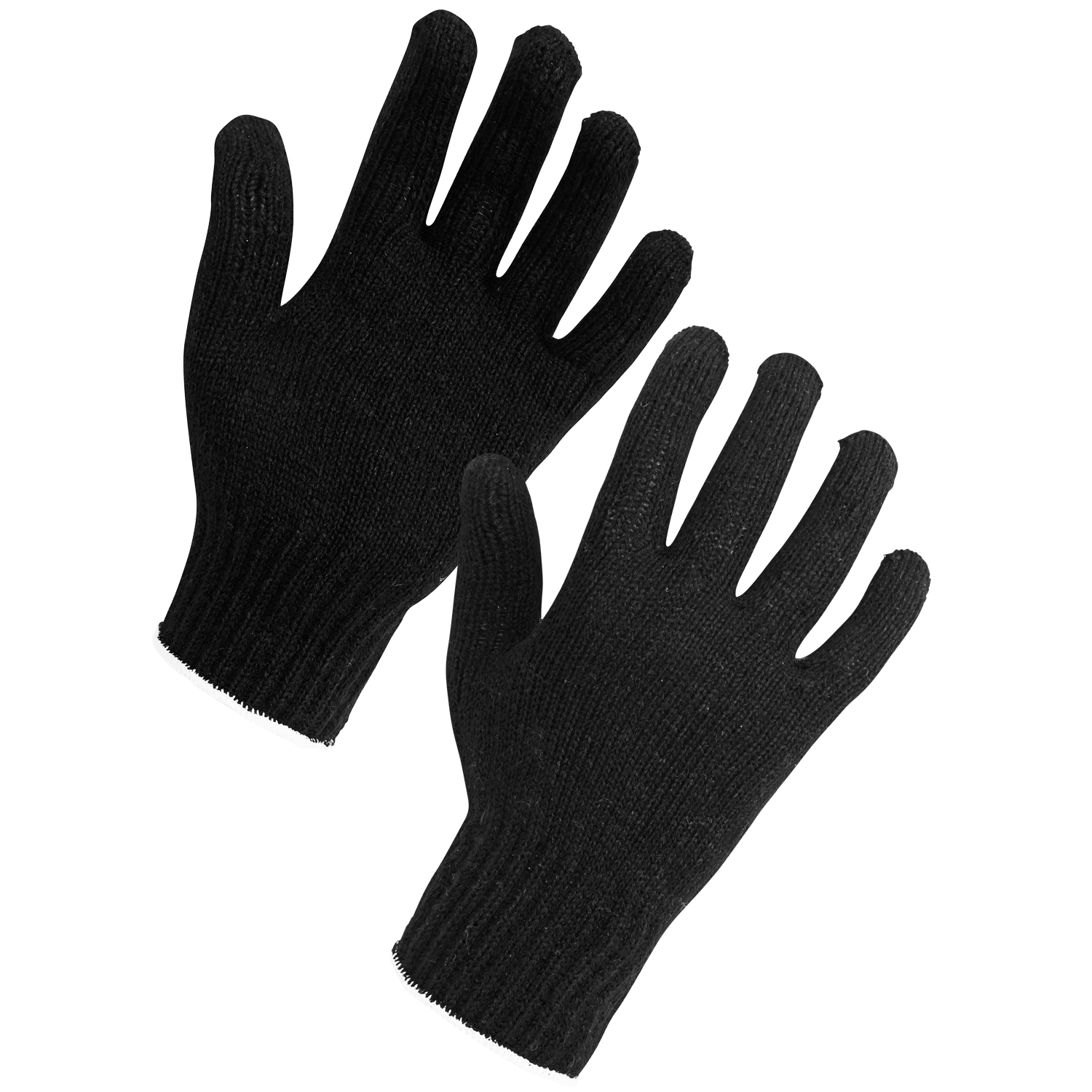 7G 100% Acrylic Black Gloves- Size 9 10x12