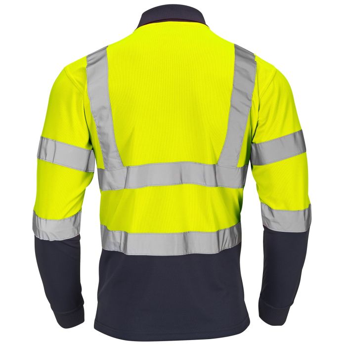 Supertouch Hi Vis 2 Tone Yellow Long Sleeve Polo Shirt